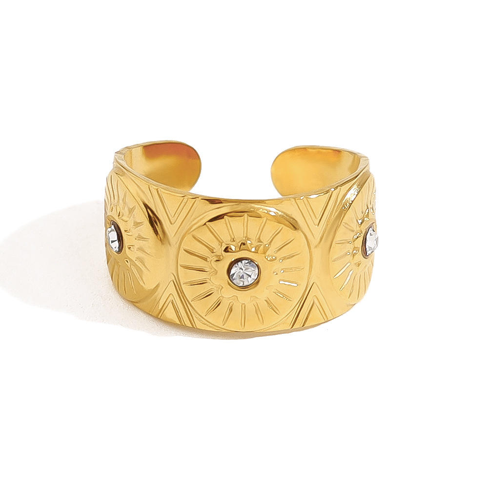18K Gold Plated Stainless Steel Vintage Ring